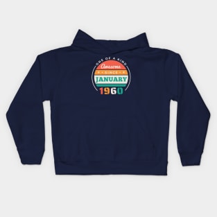 Retro Awesome Since January 1960 Birthday Vintage Bday 1960 Kids Hoodie